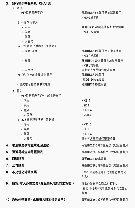 香港大新銀行收費標(biāo)準(zhǔn)2
